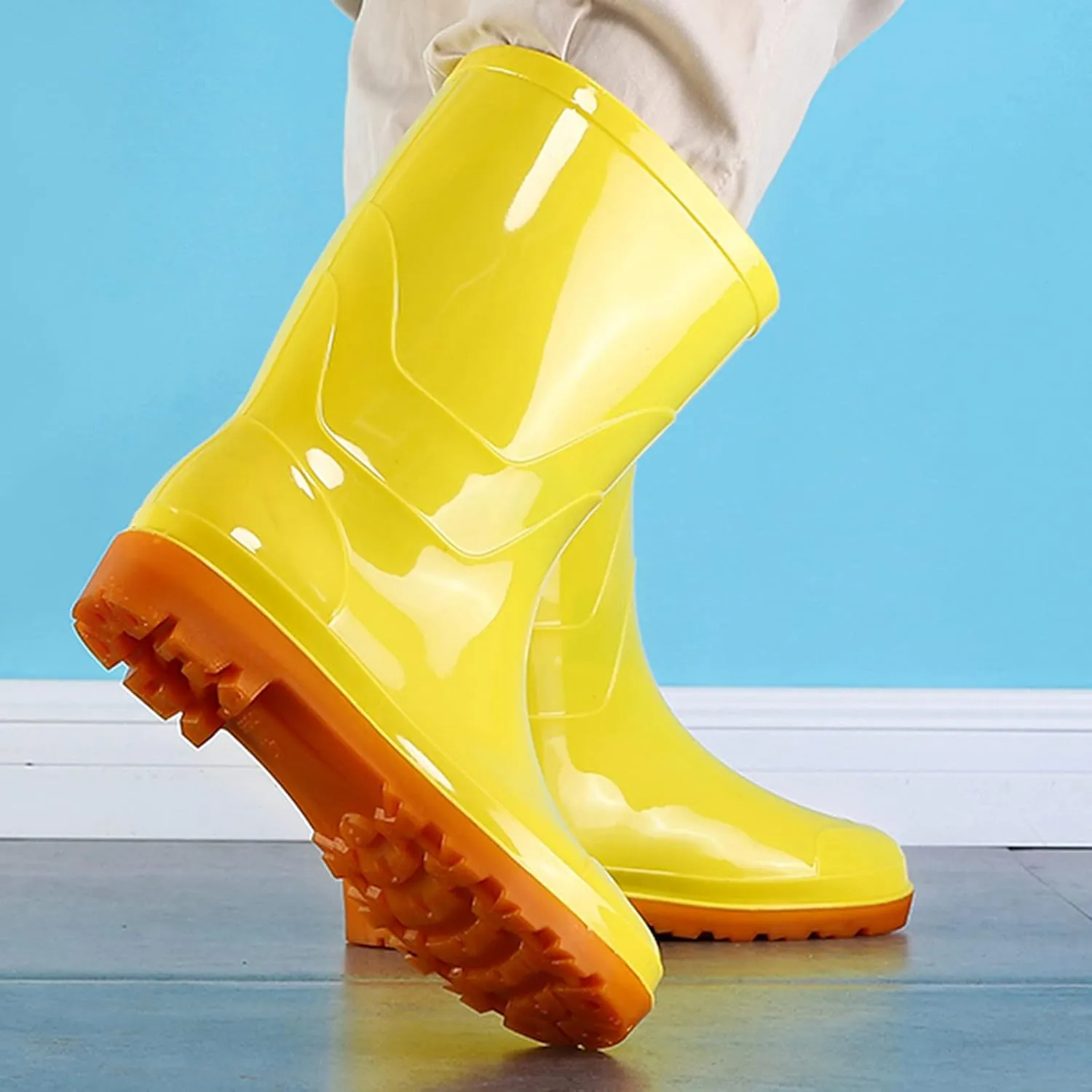 Rain Boots Women Women's Mid Calf Rain Boots Waterproof Rubber Boots Short Garden Shose Comfortable Rain Shoes