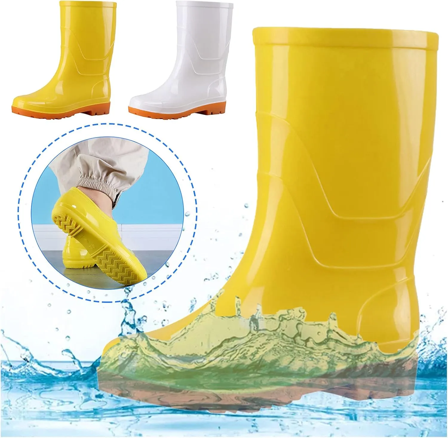 Rain Boots Women Women's Mid Calf Rain Boots Waterproof Rubber Boots Short Garden Shose Comfortable Rain Shoes