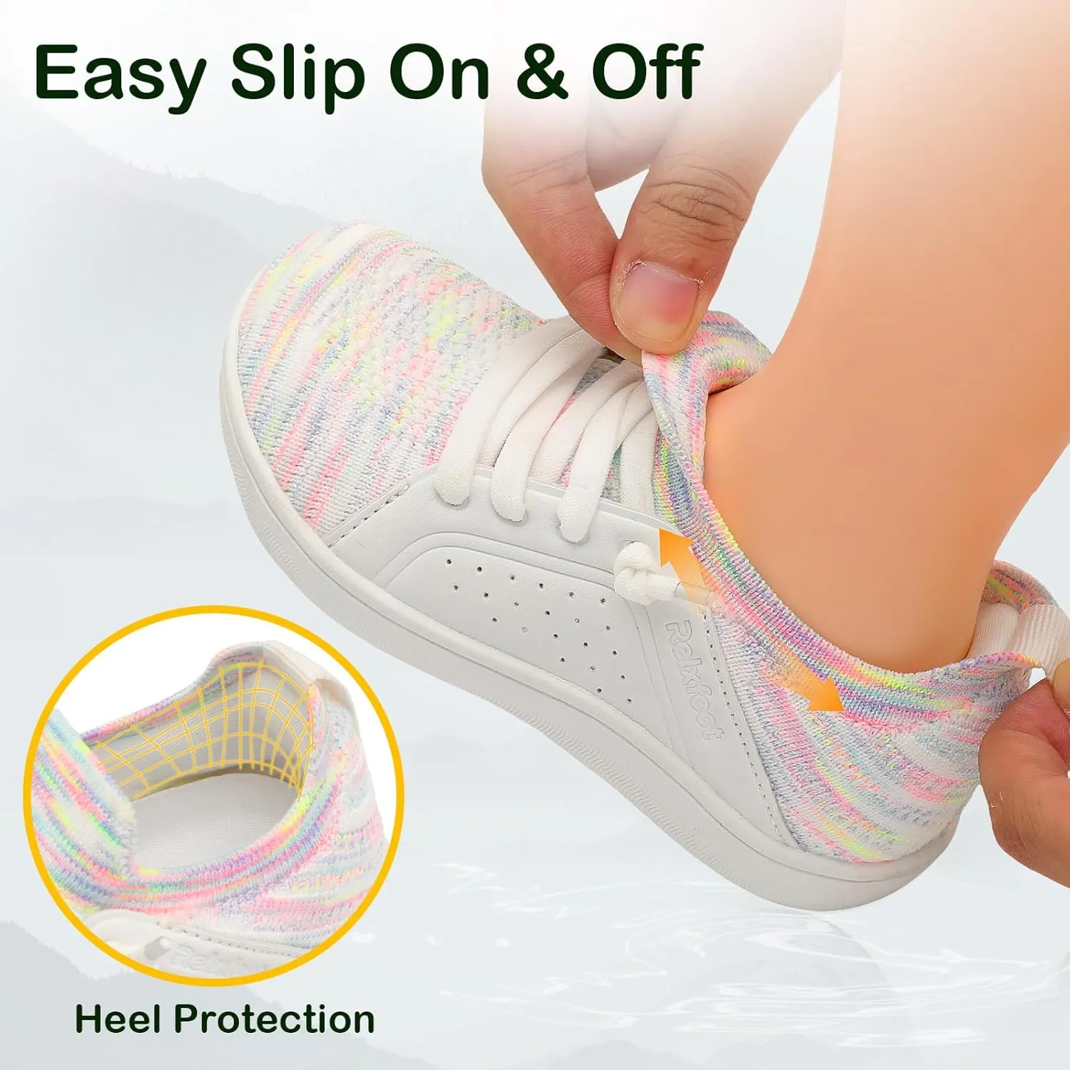 relxfeet Toddler Shoes Boys Girls Wide Barefoot Slip On Walking Tennis Sneakers