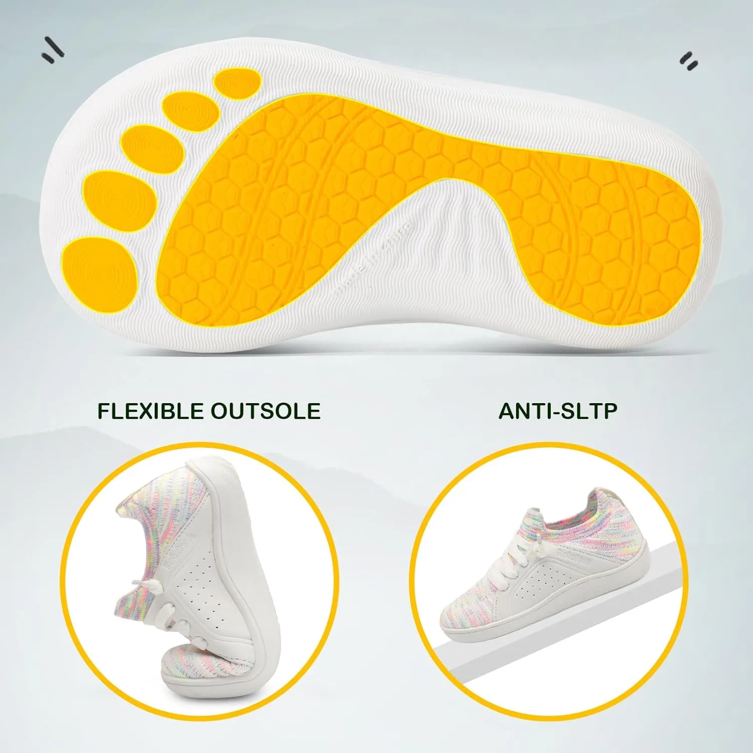 relxfeet Toddler Shoes Boys Girls Wide Barefoot Slip On Walking Tennis Sneakers