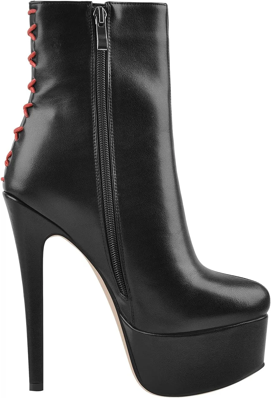 richealnini Women's Peep Toe Platform Stiletto High Heel Ankle Boots