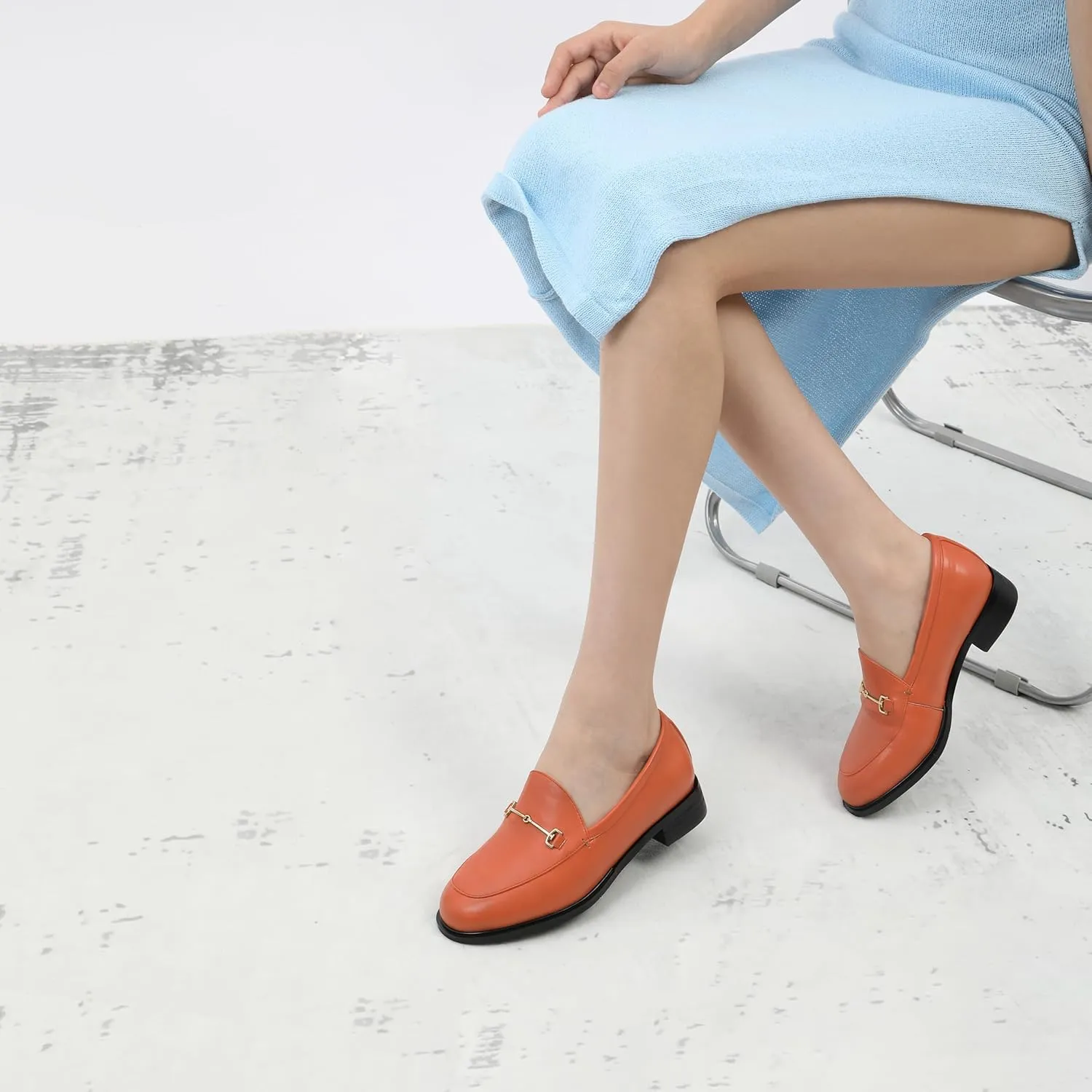 ROSERWISH Loafers for Women Flats Shoes Womens Penny Loafers Slip On Comfortable Office Work Flats Fashion Dress Shoes