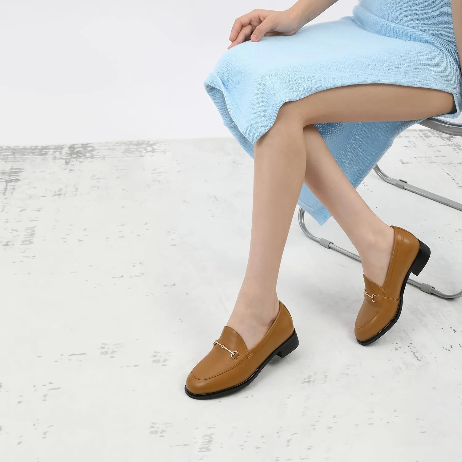 ROSERWISH Loafers for Women Flats Shoes Womens Penny Loafers Slip On Comfortable Office Work Flats Fashion Dress Shoes