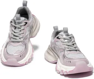 Running Shoes for Women, Chunky Platform Sneakers Womens, Lace-up Casual Road Sport Tennis Fashion Leather Walking Shoes