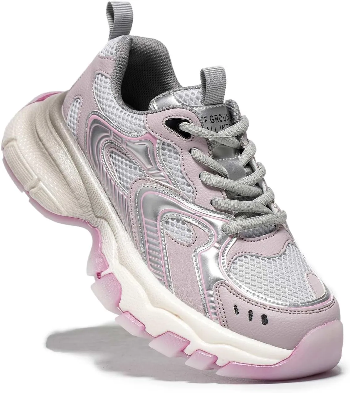 Running Shoes for Women, Chunky Platform Sneakers Womens, Lace-up Casual Road Sport Tennis Fashion Leather Walking Shoes