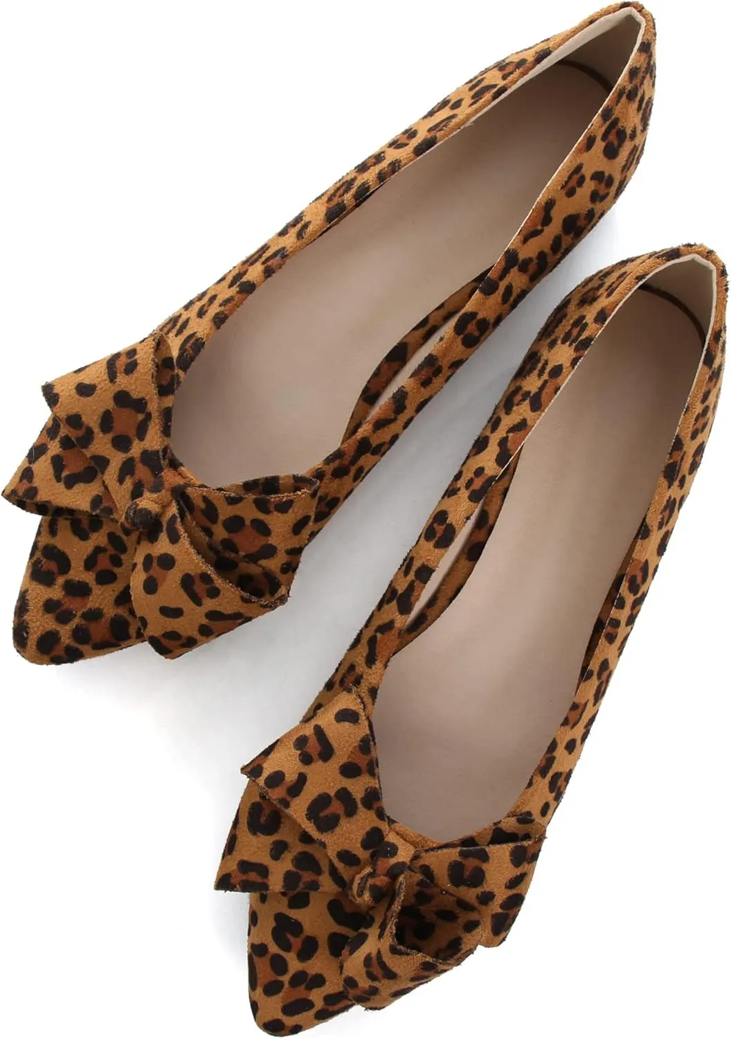 SAILING LU Pointy Toe Ballet Flats for Women with Cute Bowknot Elegant Slip-ons Soft Support Daily Walking Shoes