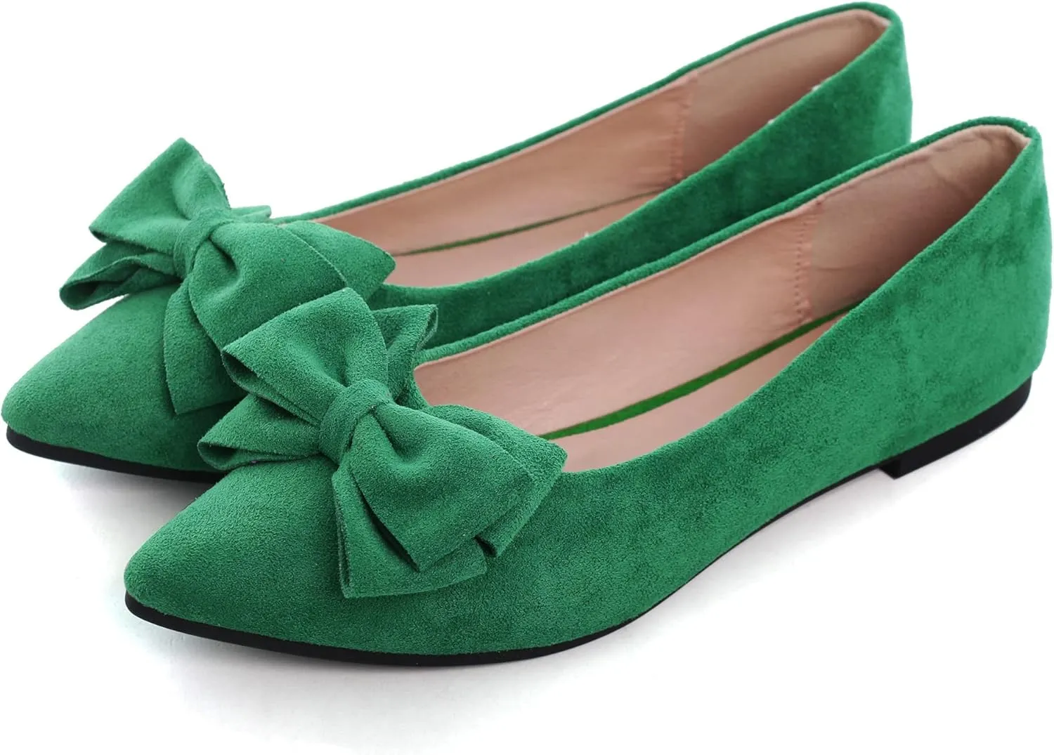 SAILING LU Pointy Toe Ballet Flats for Women with Cute Bowknot Elegant Slip-ons Soft Support Daily Walking Shoes