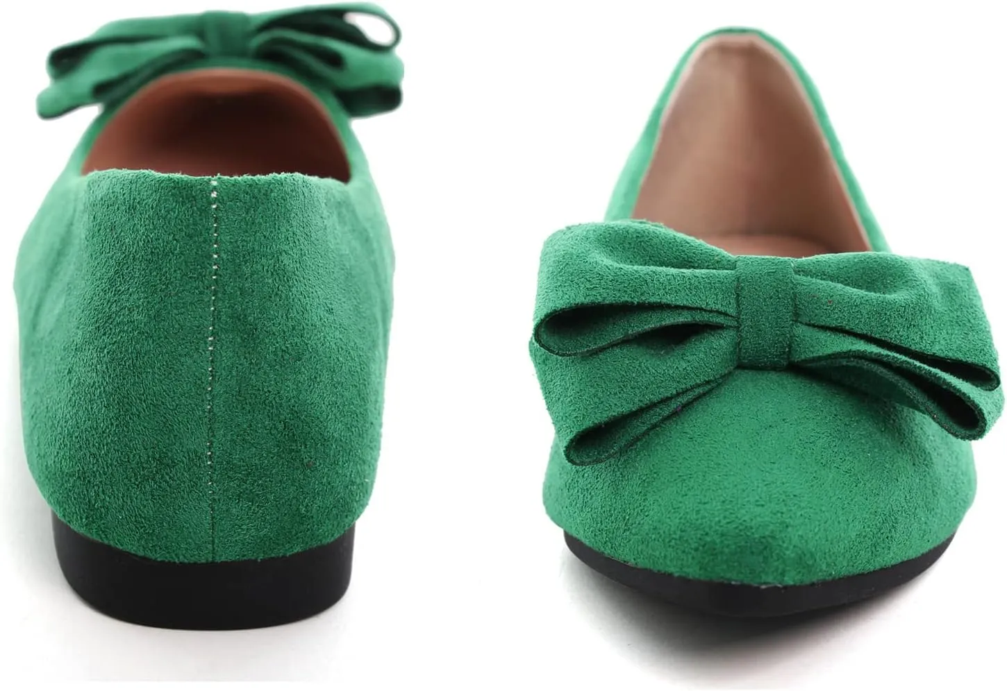 SAILING LU Pointy Toe Ballet Flats for Women with Cute Bowknot Elegant Slip-ons Soft Support Daily Walking Shoes