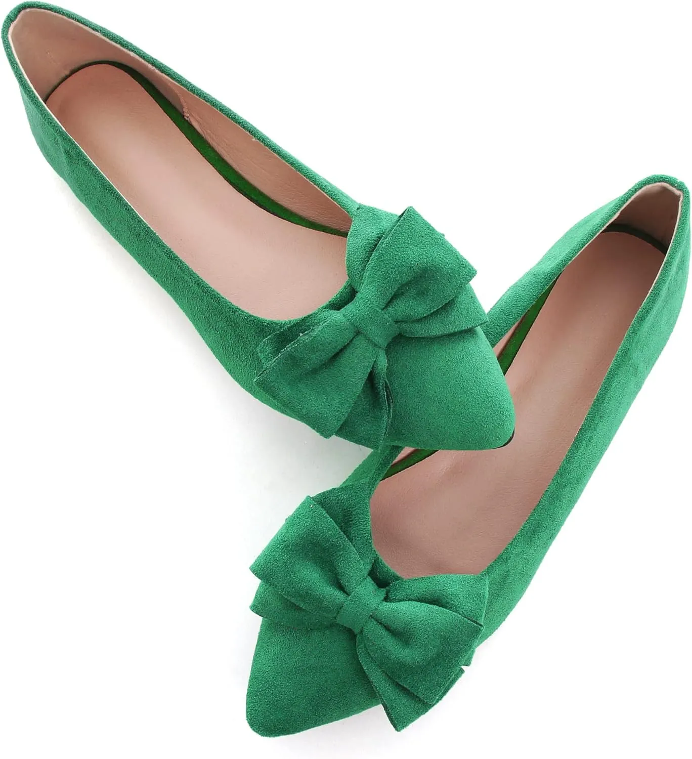 SAILING LU Pointy Toe Ballet Flats for Women with Cute Bowknot Elegant Slip-ons Soft Support Daily Walking Shoes