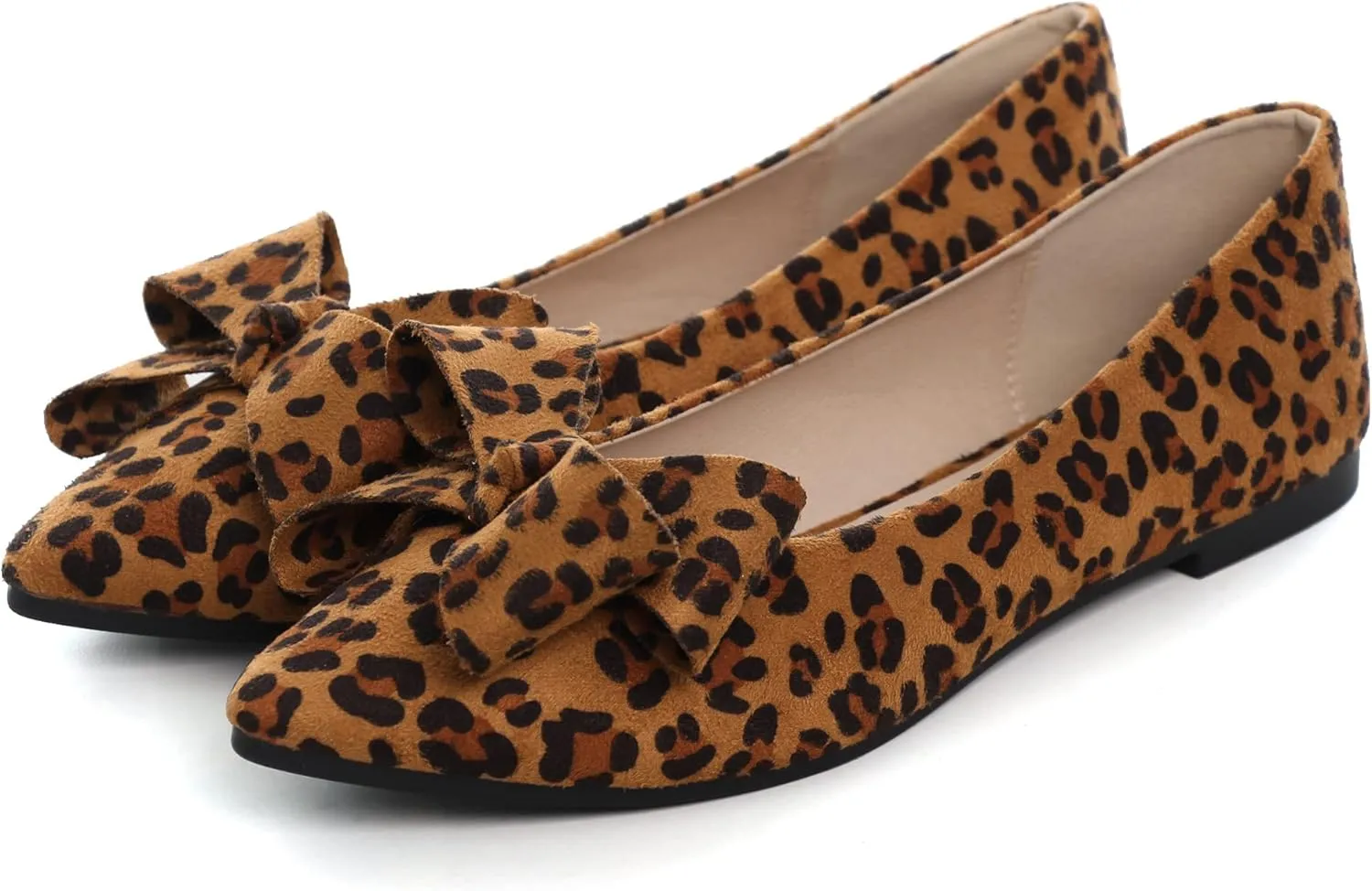 SAILING LU Pointy Toe Ballet Flats for Women with Cute Bowknot Elegant Slip-ons Soft Support Daily Walking Shoes