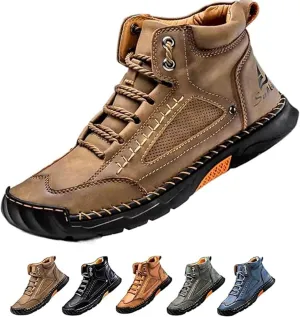 Sawbehind Mens Boots, 2025 Wide Waterproof 2-In-1 sawbehind Men'S Comfortable Handmade Outdoor Leather Shoes