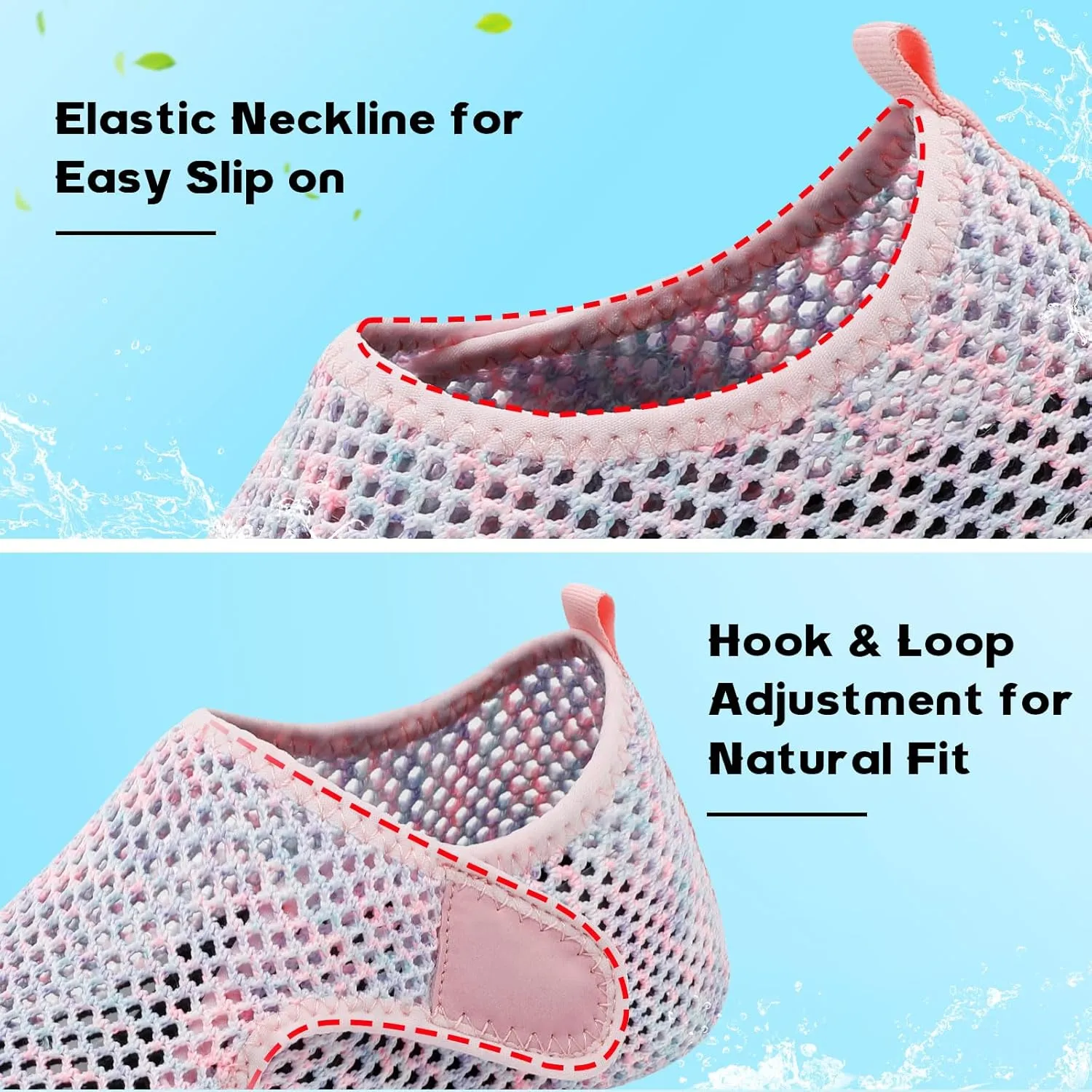 Scurtain Barefoot Water Shoes for Women Men Beach Swim Aqua Socks Summer Quick-Dry Sandals Slippers