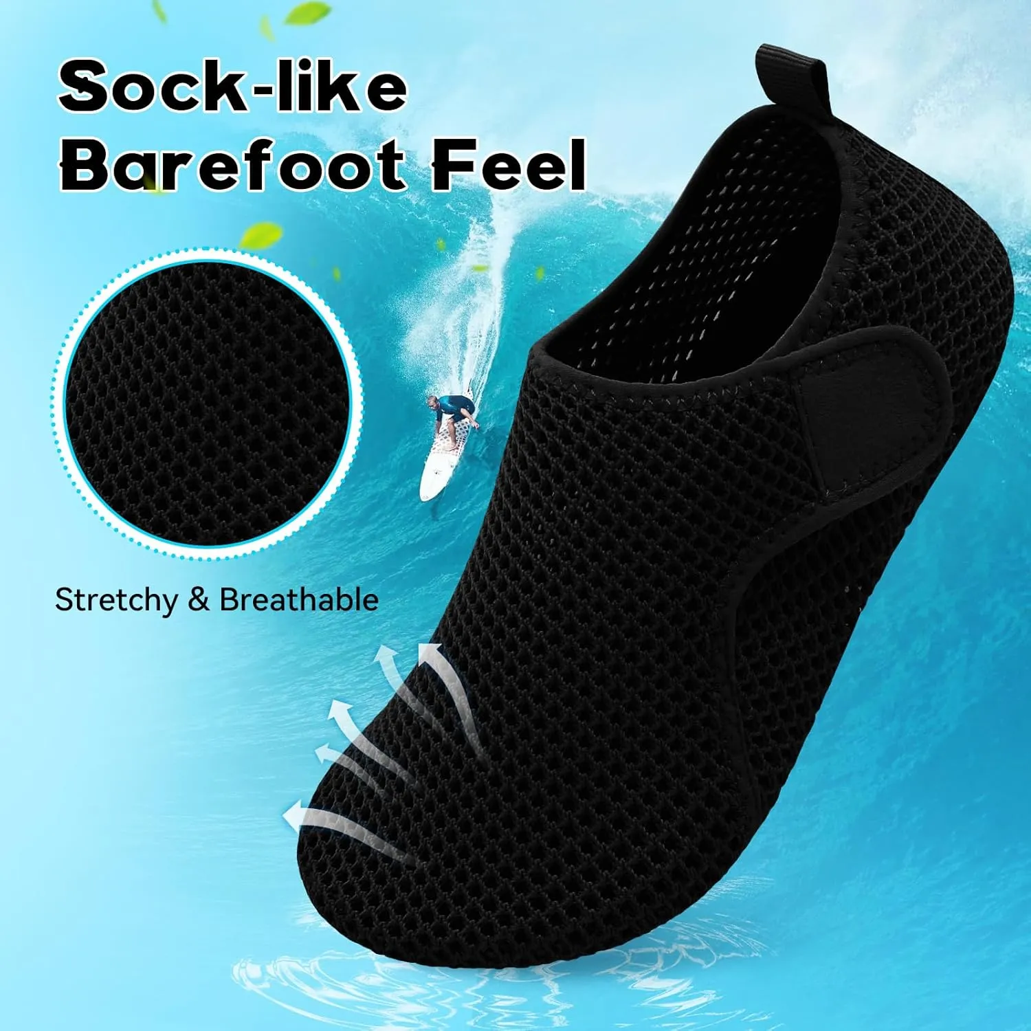 Scurtain Barefoot Water Shoes for Women Men Beach Swim Aqua Socks Summer Quick-Dry Sandals Slippers