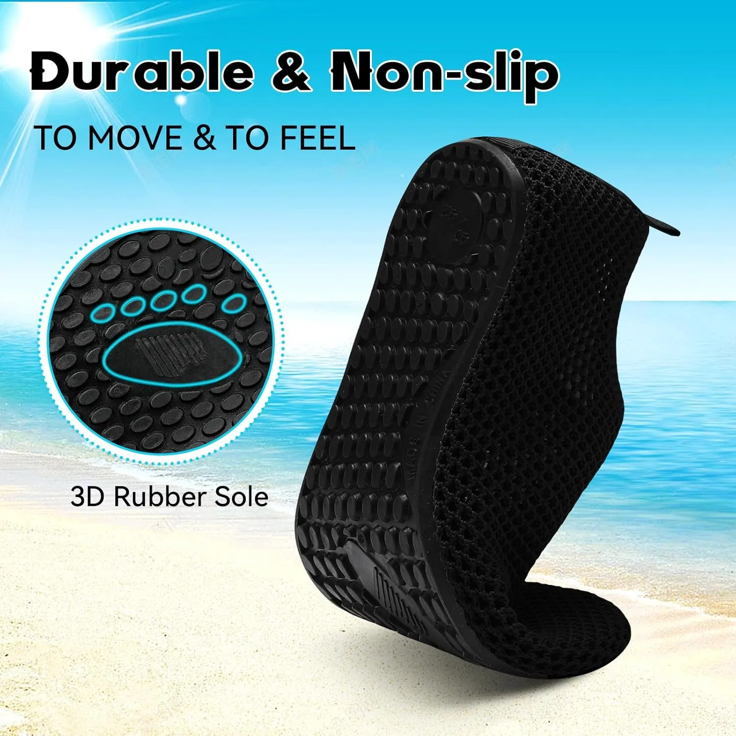 Scurtain Barefoot Water Shoes for Women Men Beach Swim Aqua Socks Summer Quick-Dry Sandals Slippers