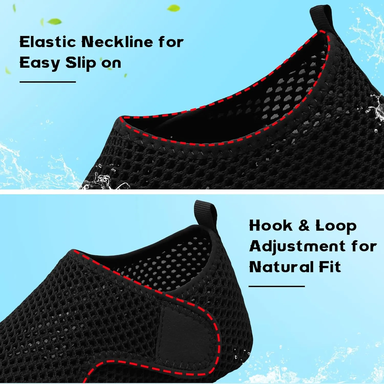 Scurtain Barefoot Water Shoes for Women Men Beach Swim Aqua Socks Summer Quick-Dry Sandals Slippers