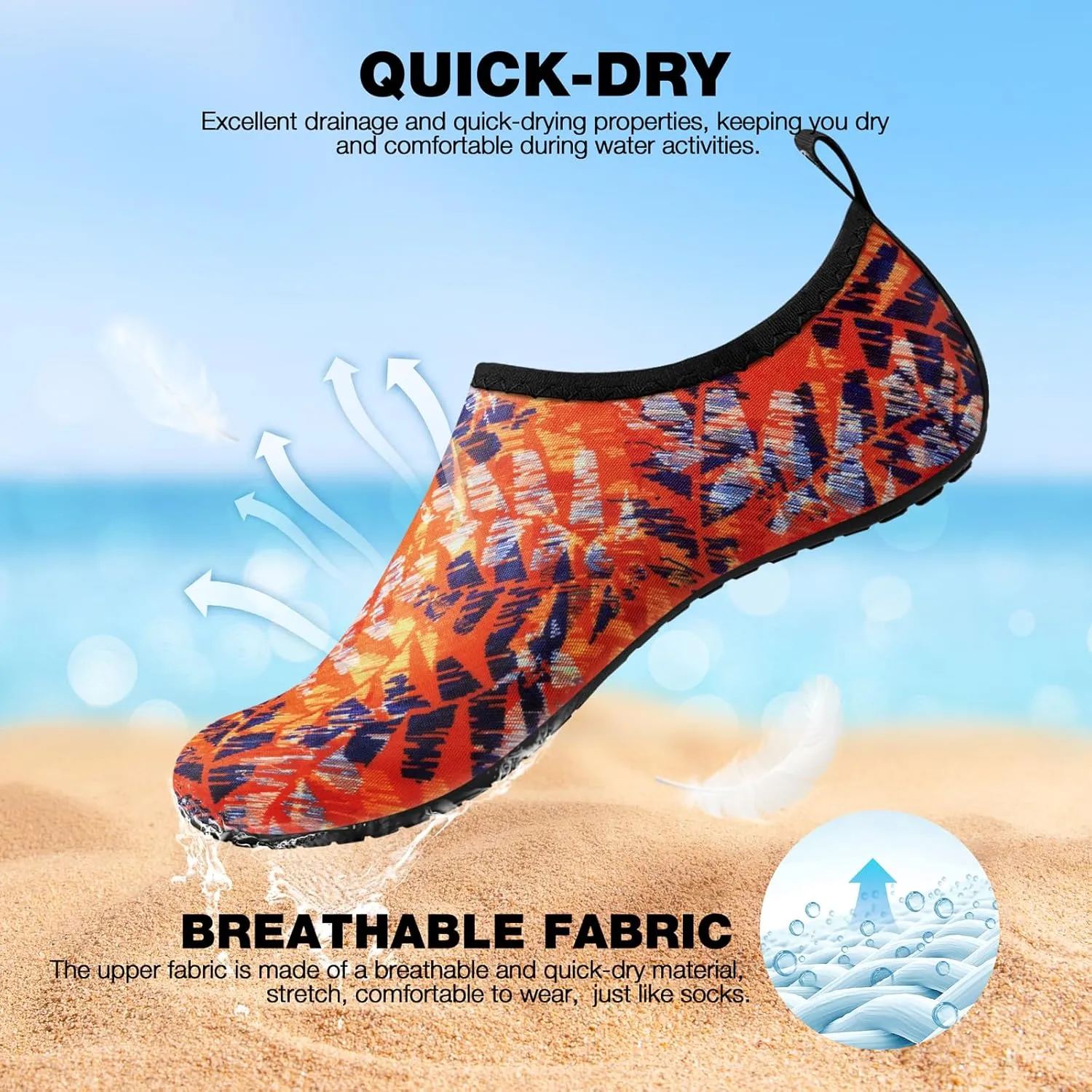 SIMARI Water Shoes Women Men Aqua Socks Beach Barefoot Quick Drying Aqua Aerobics Swim Pool Non Slip Outdoor Travel Essentials Surf River Lake Snorkeling Kayak Yoga Adult Youth