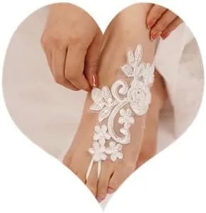 Sither Foot Lace for Beach Wedding Barefoot Sandals White Lace Anklet for Bride Barefoot Flower Lace for Women Foot Anklet Jewelry On Summer Beach Gift for Her
