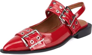 Slingback Ballet Flats for Women, Flats Closed Toe Ankle Strap Pump Shoes Flats Formal Dressy Comfortable Casual Classic Office Party Shoes