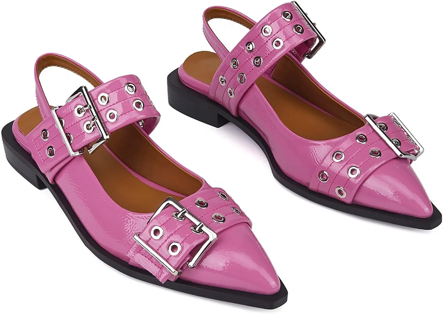Slingback Ballet Flats for Women, Flats Closed Toe Ankle Strap Pump Shoes Flats Formal Dressy Comfortable Casual Classic Office Party Shoes