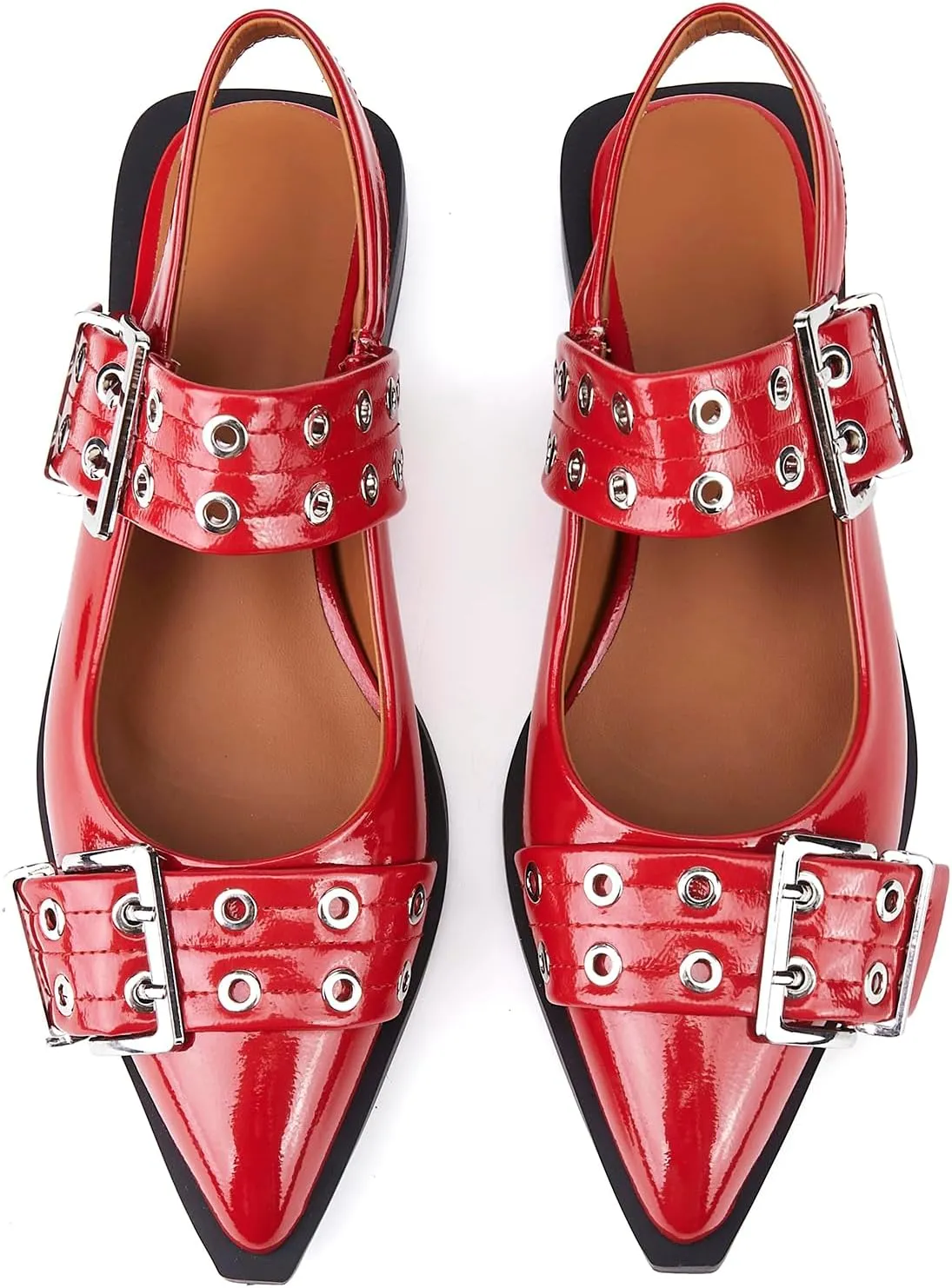 Slingback Ballet Flats for Women, Flats Closed Toe Ankle Strap Pump Shoes Flats Formal Dressy Comfortable Casual Classic Office Party Shoes