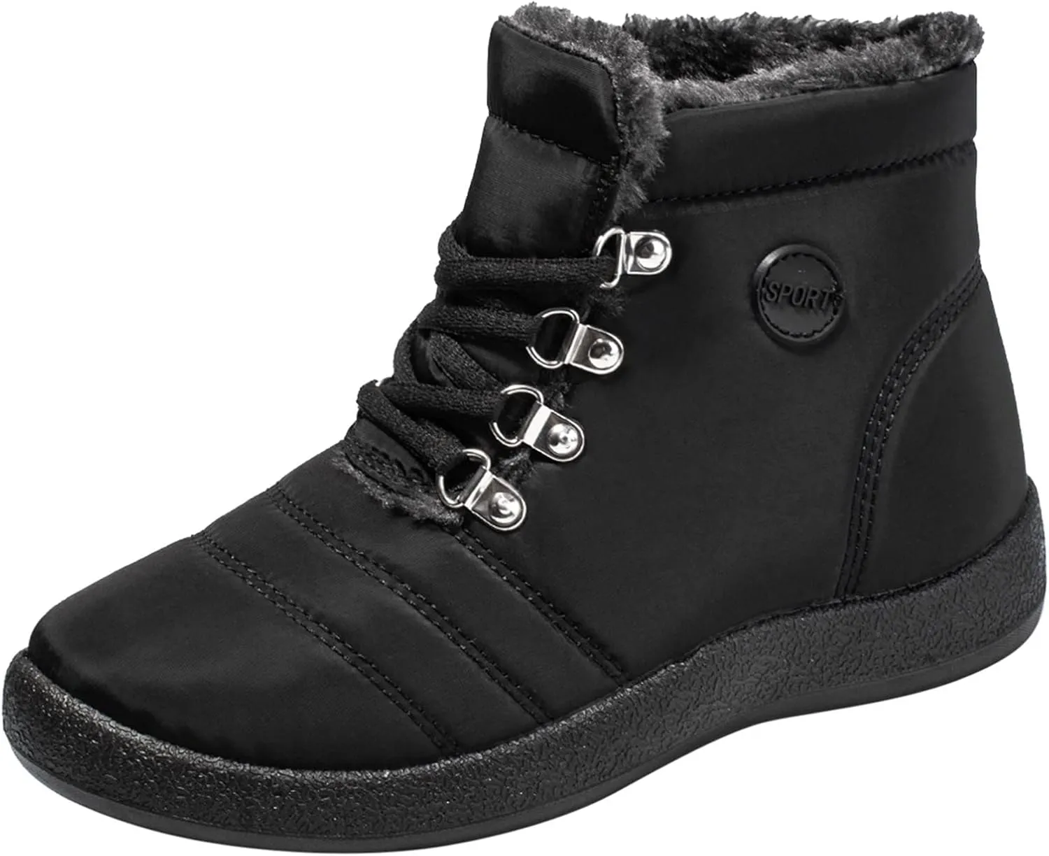 Snow Boots for Women Fur Lined Winter Boots Waterproof Warm Ankle Boots Comfortable Slip On Boots Outdoor Short Boots