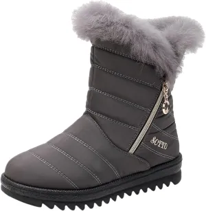 Snow Boots for Women Warm Fur Lined Winter Waterproof Ankle Boots Outdoor Thermal Booties Comfortable Walking Shoes for Women