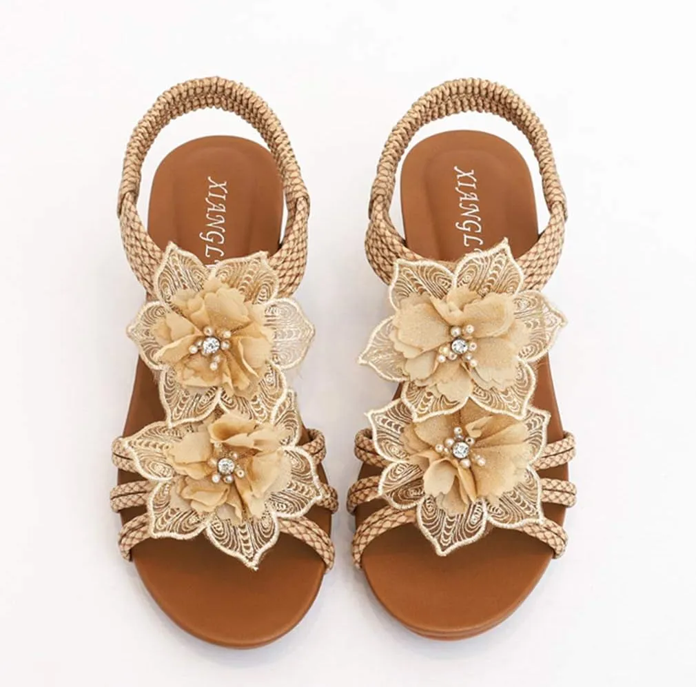 SO SIMPOK Women Casual Roman Wedge Sandals Comfort Summer Walking Slingback Shoes