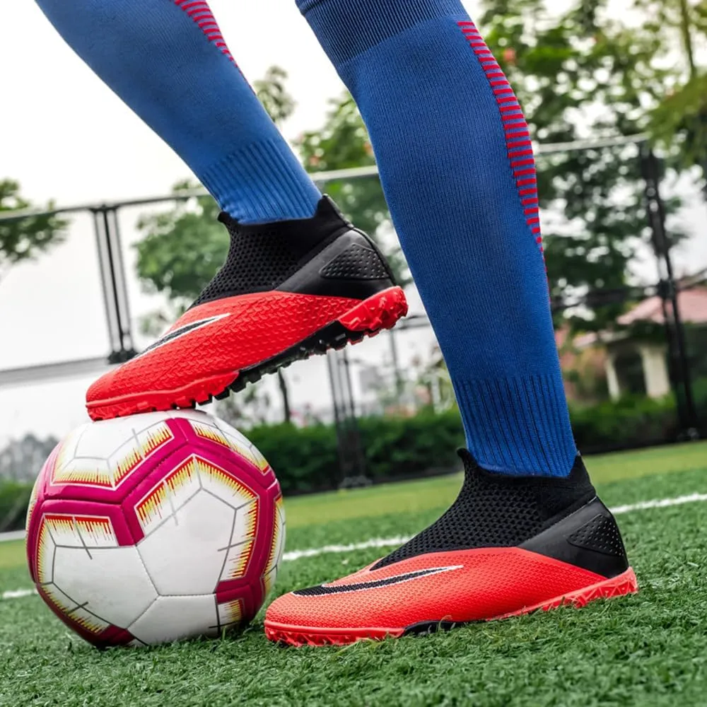 Soft Athletic Soccer Boots for Men: Boys Non-Slip Professional Football Cleats for Outdoor Competition Training