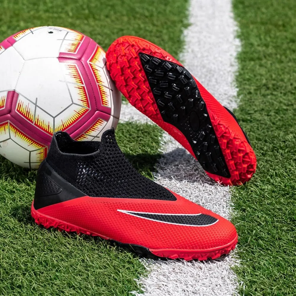 Soft Athletic Soccer Boots for Men: Boys Non-Slip Professional Football Cleats for Outdoor Competition Training