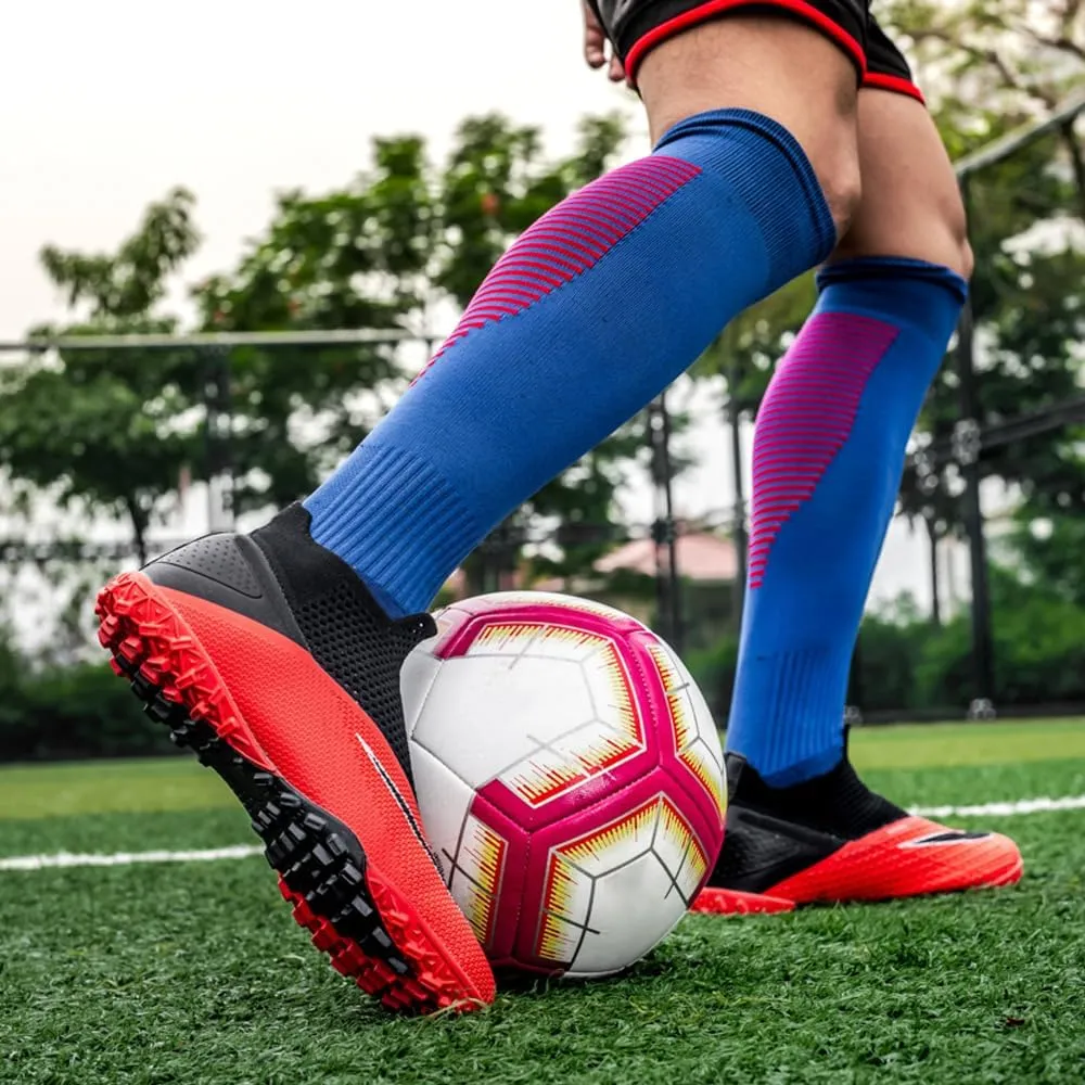 Soft Athletic Soccer Boots for Men: Boys Non-Slip Professional Football Cleats for Outdoor Competition Training