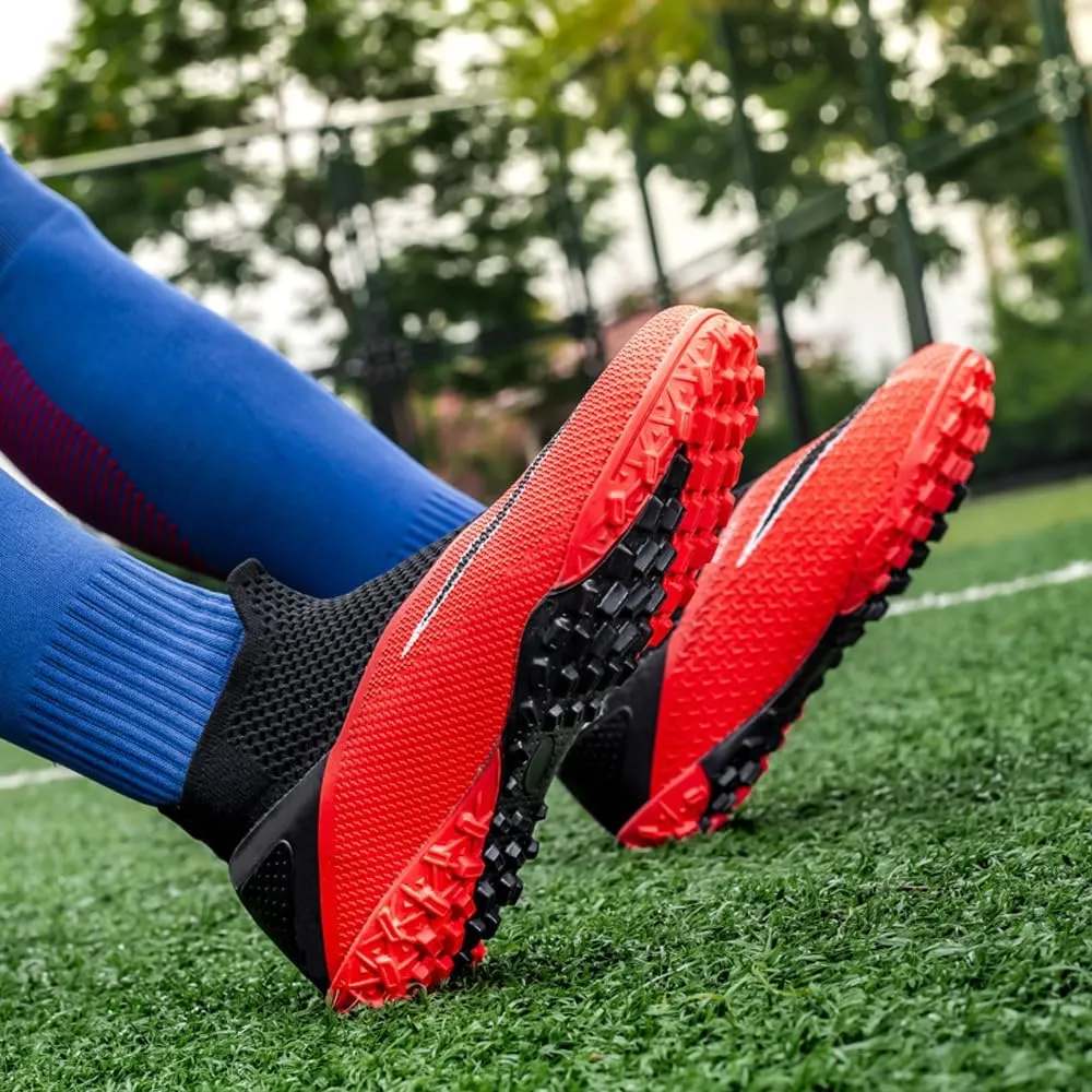 Soft Athletic Soccer Boots for Men: Boys Non-Slip Professional Football Cleats for Outdoor Competition Training