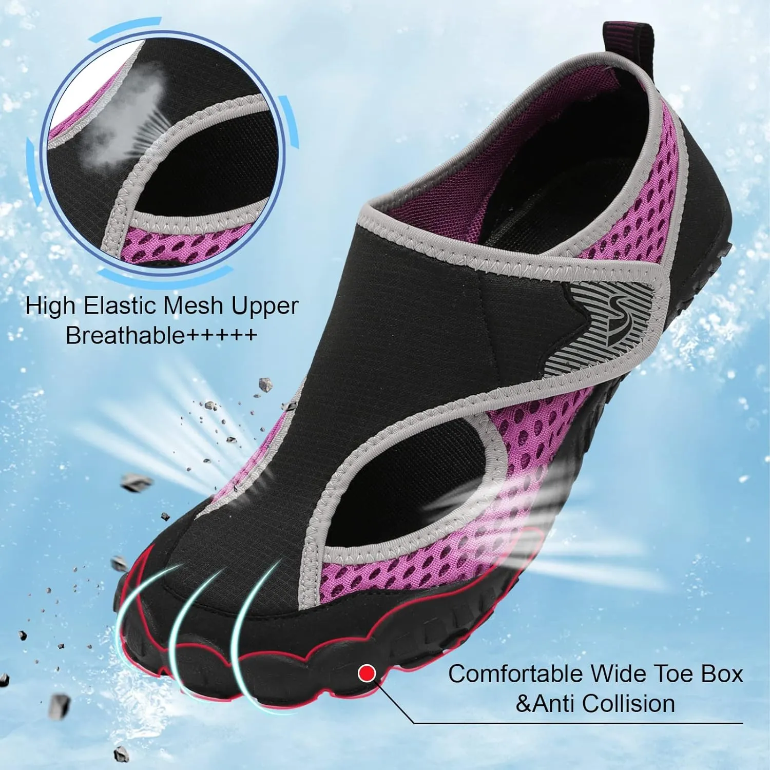 Spesoul Water Shoes for Women Men Quick Dry Aqua Socks for Swim Beach Pool Hiking Training Summer Sandals Outdoor Zero Drop Barefoot Shoes