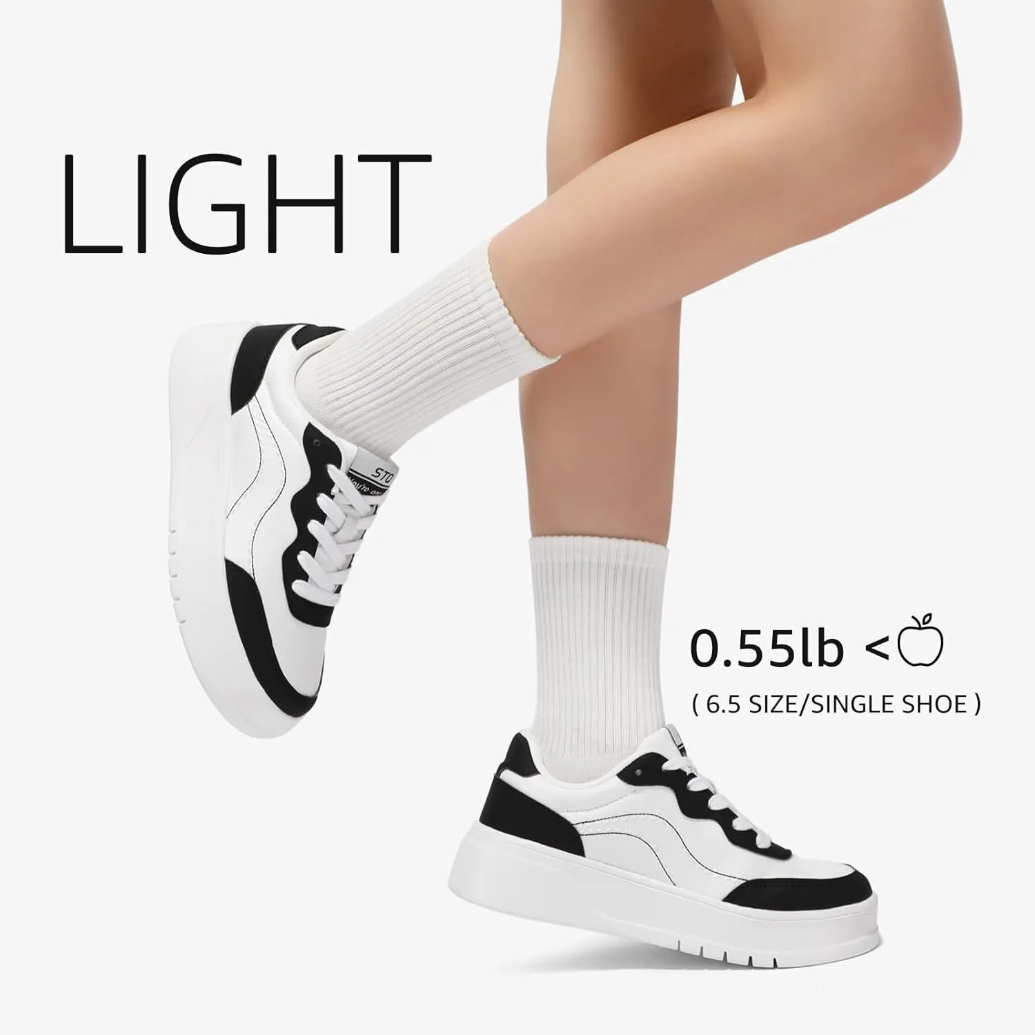STQ Womens Platform Sneakers Fashion Casual Shoes Trendy Chunky Sneakers for Plantar Fasciitis