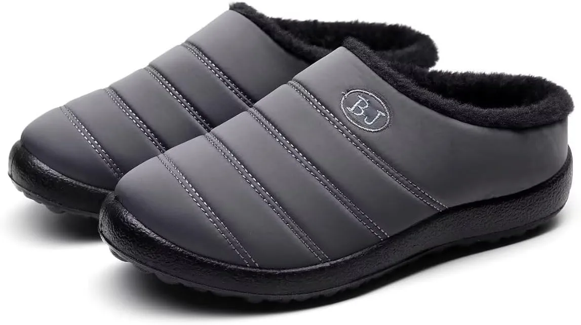 Stunner Women Warm Winter Slippers Fur Lined Slip On Waterproof Indoor Outdoor Warm Mules