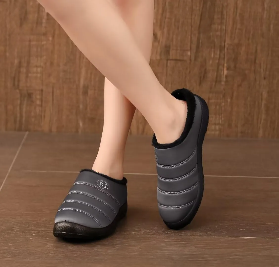 Stunner Women Warm Winter Slippers Fur Lined Slip On Waterproof Indoor Outdoor Warm Mules