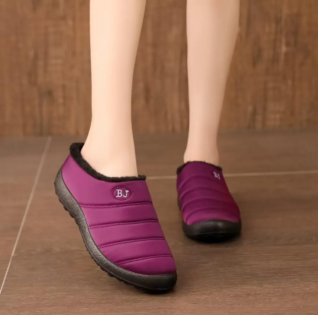 Stunner Women Warm Winter Slippers Fur Lined Slip On Waterproof Indoor Outdoor Warm Mules