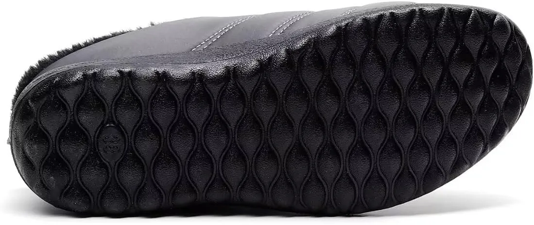 Stunner Women Warm Winter Slippers Fur Lined Slip On Waterproof Indoor Outdoor Warm Mules