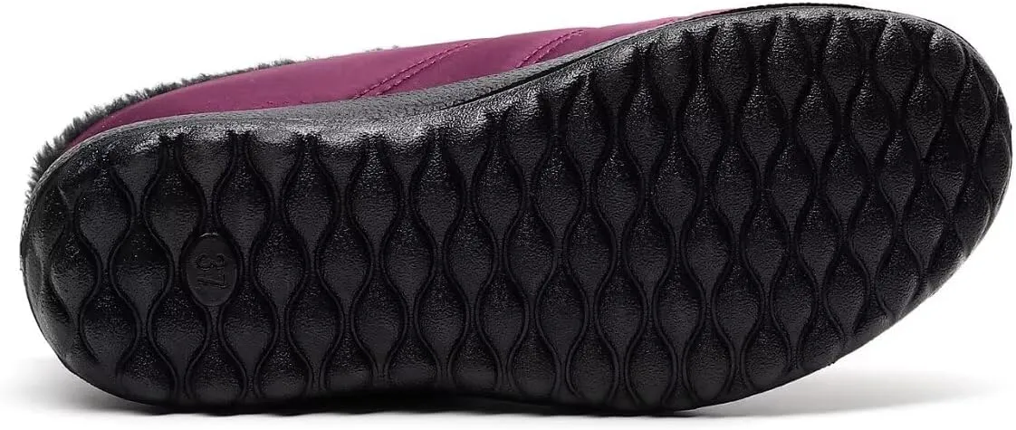 Stunner Women Warm Winter Slippers Fur Lined Slip On Waterproof Indoor Outdoor Warm Mules
