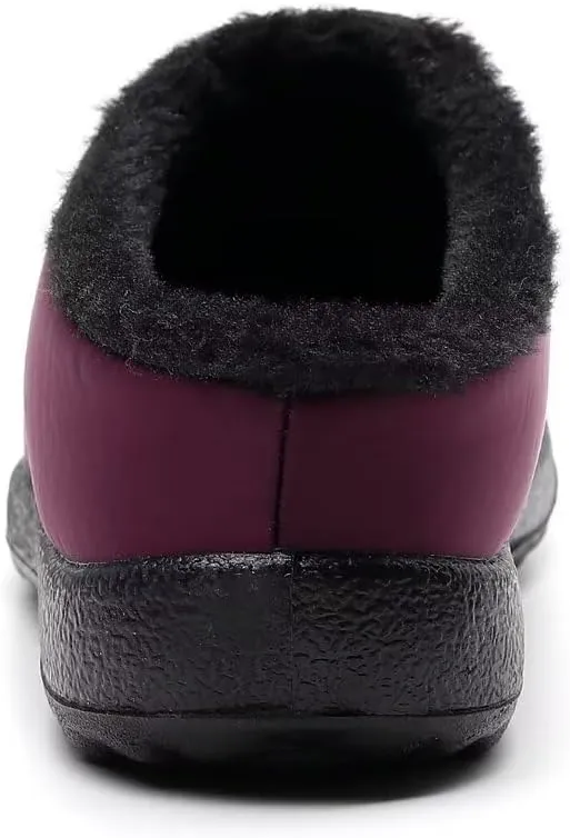 Stunner Women Warm Winter Slippers Fur Lined Slip On Waterproof Indoor Outdoor Warm Mules