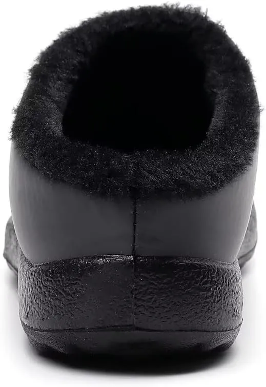 Stunner Women Warm Winter Slippers Fur Lined Slip On Waterproof Indoor Outdoor Warm Mules