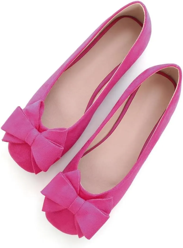 Stunner Women's Casual Flats Square Toe Bowknot Ballet Flats Comfortable Slip On Wedding Dress Shoes