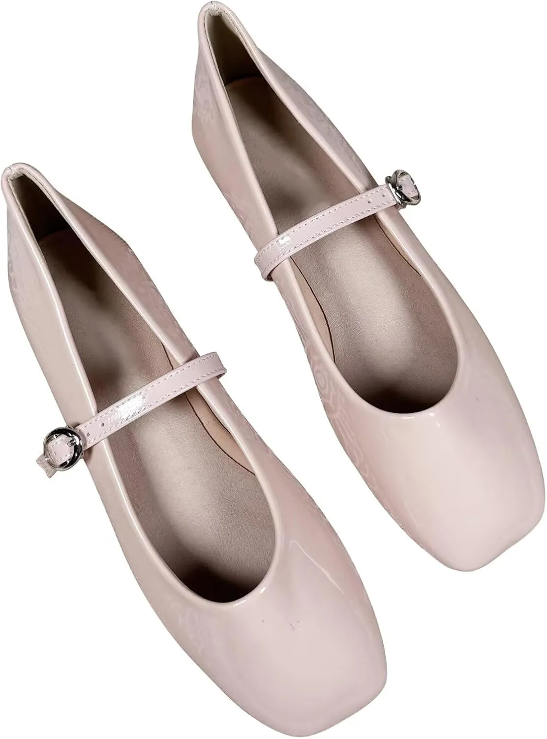 Stunner Women's Mary Jane Flats Retro Square Toe Soft Ballet Flats Comfort Double Line Strap Wedding Dressy Flats 2