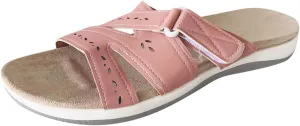 SuanlaTDS Women's Comfortable Orthopedic Sandals with Arch Support Adjustable Open Toe Orthotic Walking Shoes Flat Outdoor Casual Summer Beach Boho Platform Low Heels Slide Sandals