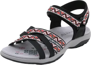 SuanlaTDS Womens Flat Sandals Comfortable Arch Support Wedge Low Heels Orthopedic Sandals Lightweight Summer Beach Boho Platform Adjustable Ankle Strap Wedges Outdoor Walking Shoes