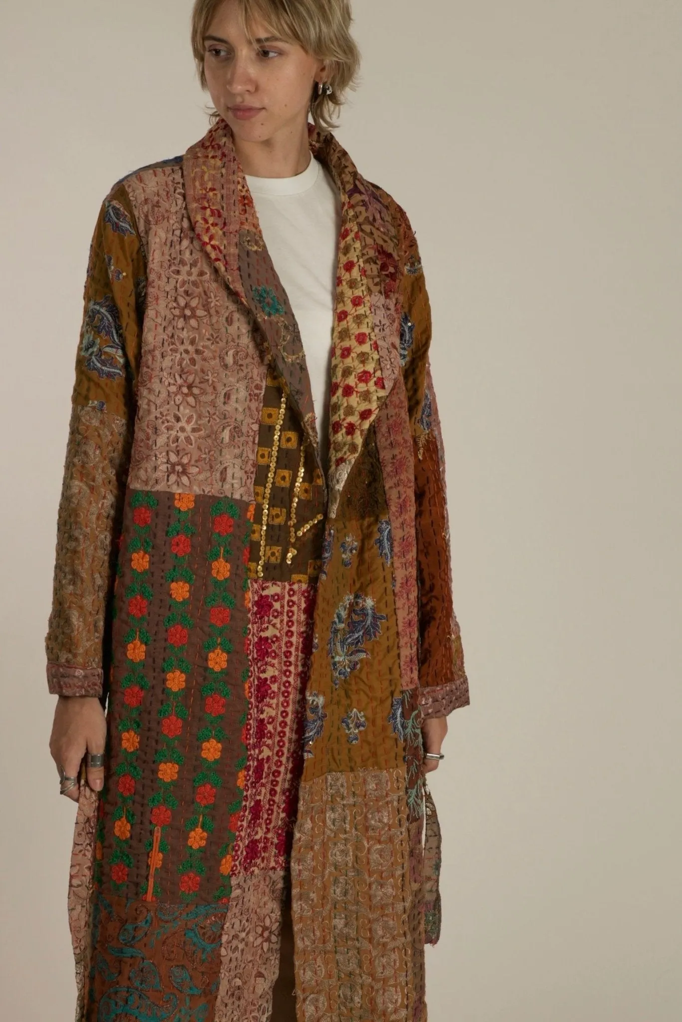 THALIA EMBROIDERE PATCHWORK KIMONO JACKET