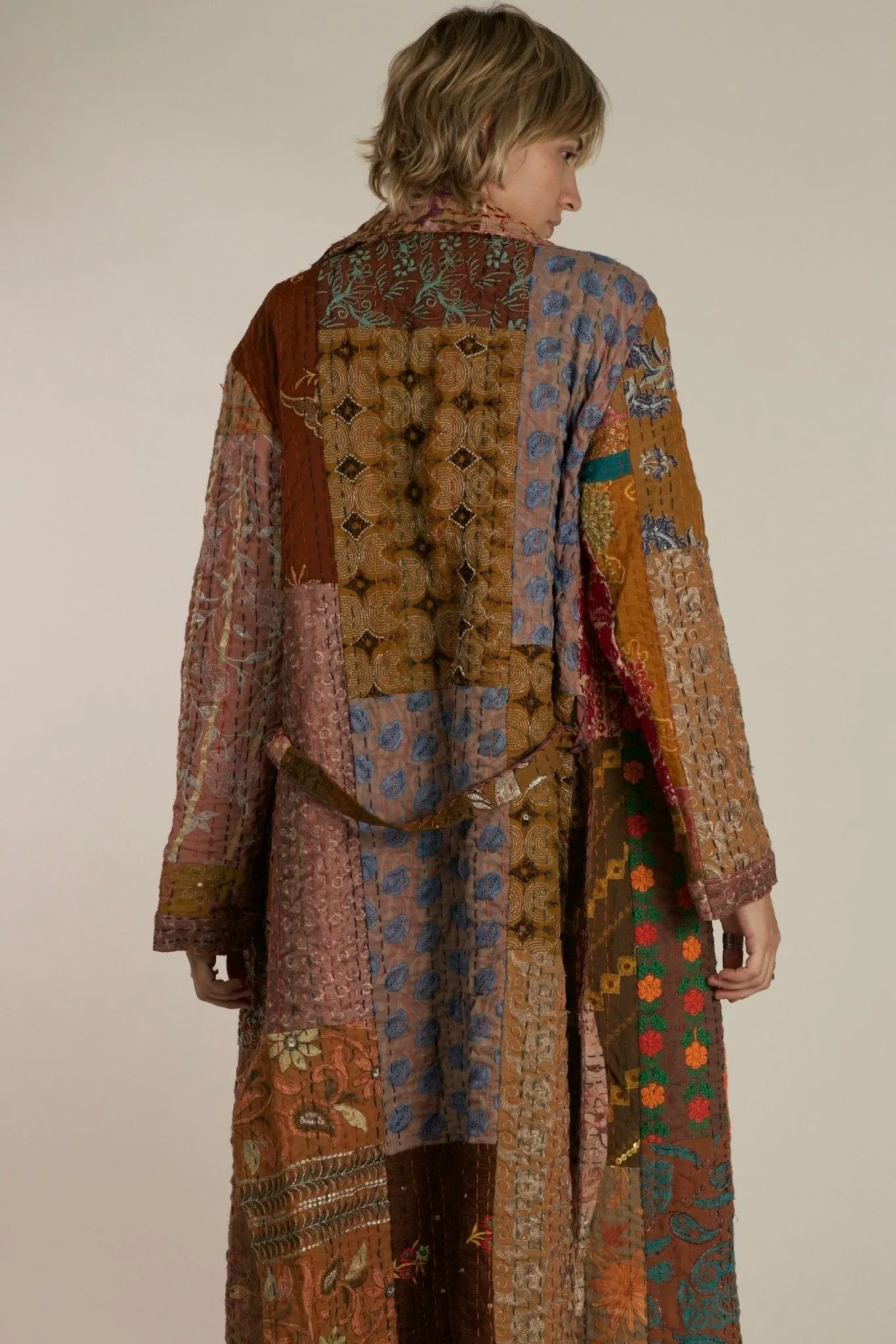 THALIA EMBROIDERE PATCHWORK KIMONO JACKET