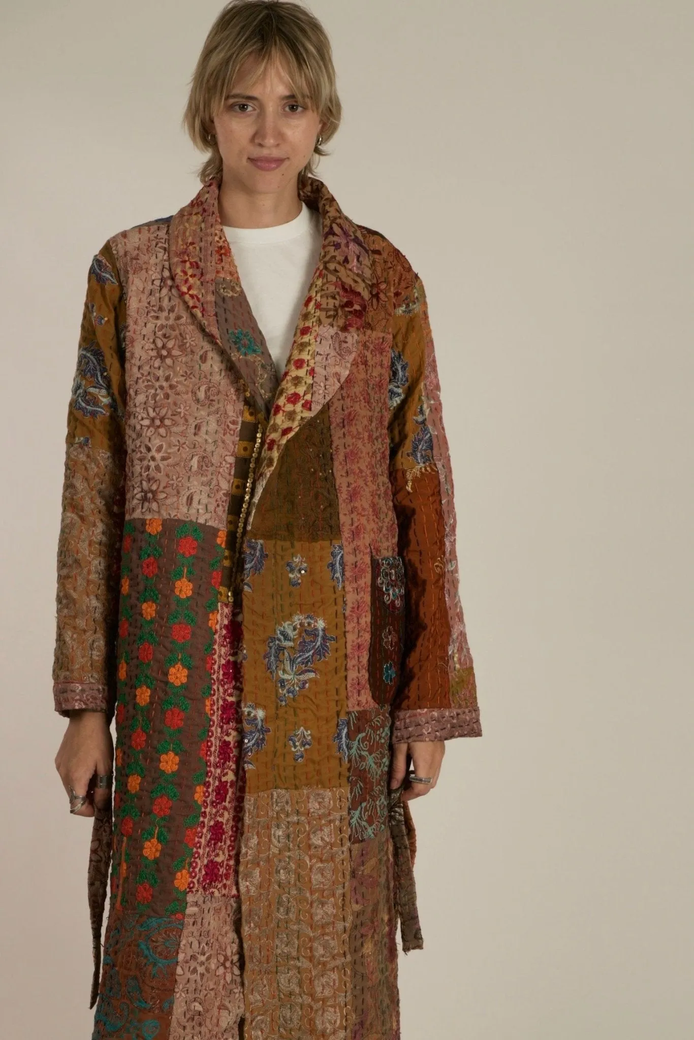 THALIA EMBROIDERE PATCHWORK KIMONO JACKET