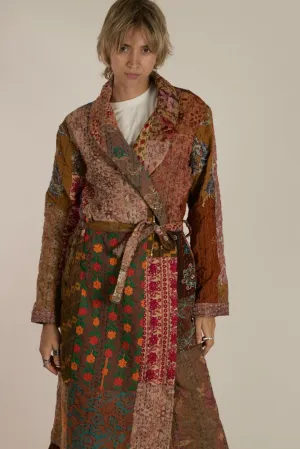 THALIA EMBROIDERE PATCHWORK KIMONO JACKET
