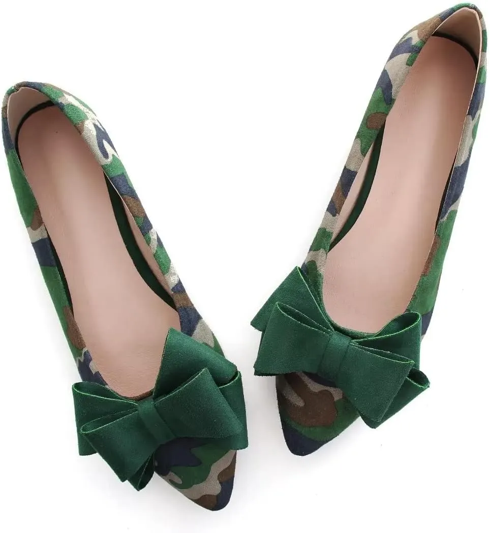TN TANGNEST Women Fashion Bowknot Flats Comfort Pointed Toe Dress Shoes