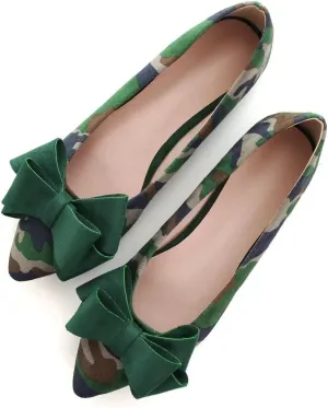 TN TANGNEST Women Fashion Bowknot Flats Comfort Pointed Toe Dress Shoes